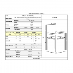 SALSA-W Πολυθρόνα Τραπεζαρίας Κήπου, Μέταλλο Βαφή Μαύρο, Wicker Γκρι, Μαξιλάρι Μαύρο  55x56x82cm