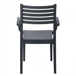 OLIMPIA Πολυθρόνα Τραπεζαρίας Κήπου Στοιβαζόμενη, PP - UV Protection, Απόχρωση Ανθρακί  54x52x86cm