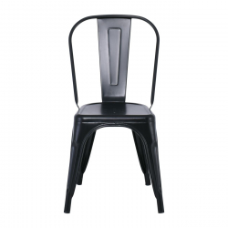 RELIX Καρέκλα Στοιβαζόμενη, Μέταλλο Βαφή Μαύρo  44x49x84cm