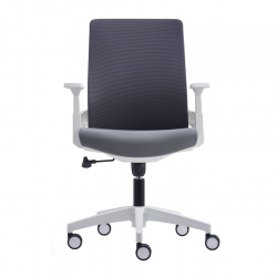 BF8950 Πολυθρόνα Γραφείου Άσπρο - Γκρι, Mesh Γκρι, Ύφασμα Γκρι  64x64x98/110cm