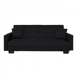 KELSO Καναπές - Κρεβάτι με Αποθηκευτικό Χώρο, 3Θέσιος, Ύφασμα Μαύρο  197x81x80cm Bed:176x105x38cm