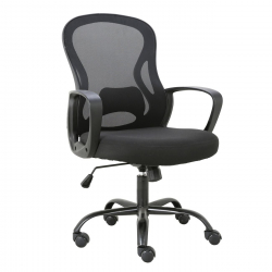 BF2011 Πολυθρόνα Γραφείου, Βάση Μέταλλο Βαφή Μαύρο, Mesh Μαύρο, PP Μαύρο  58x62x96/106cm