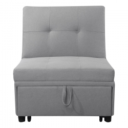 IMOLA Καρέκλα - Κρεβάτι Σαλονιού - Καθιστικού, Ύφασμα Ανοιχτό Γκρι  75x106x90 / Κρεβάτι75x172x44cm