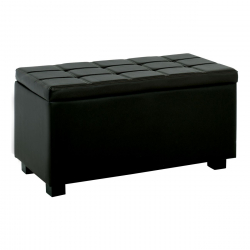 DENISE Σκαμπό με Αποθηκευτικό Χώρο - Ταμπουρέ, PU Μαύρο  88x43x45cm