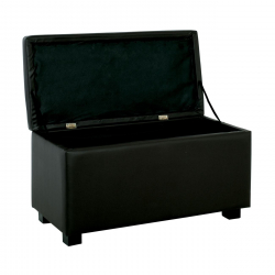 DENISE Σκαμπό με Αποθηκευτικό Χώρο - Ταμπουρέ, PU Μαύρο  88x43x45cm