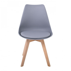 MARTIN STRIPE Καρέκλα Ξύλινο Πόδι, PP Γκρι  49x56x82cm