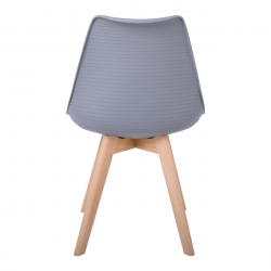 MARTIN STRIPE Καρέκλα Ξύλινο Πόδι, PP Γκρι  49x56x82cm