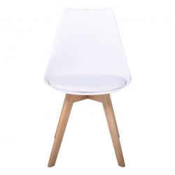 MARTIN STRIPE Καρέκλα Ξύλινο Πόδι, PP Άσπρο  49x56x82cm