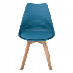 MARTIN STRIPE Καρέκλα Ξύλινο Πόδι, PP Petrol  49x56x82cm