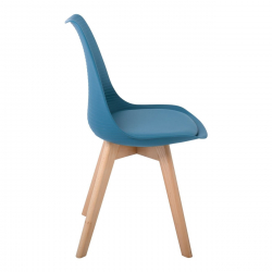 MARTIN STRIPE Καρέκλα Ξύλινο Πόδι, PP Petrol  49x56x82cm