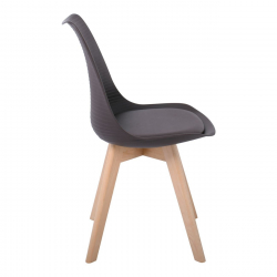 MARTIN STRIPE Καρέκλα Ξύλινο Πόδι, PP Καφέ  49x56x82cm