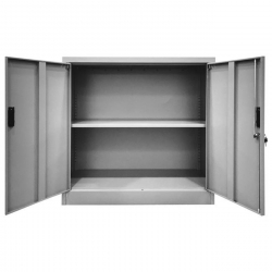 ΝΤΟΥΛΑΠΙ Δίφυλλο - 2 Ράφια Εσωτερικά - Μέταλλο Βαφή Γκρι  90x40x90cm