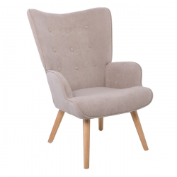 ALMA Πολυθρόνα - Μπερζέρα Σαλονιού - Καθιστικού Φυσικό Ύφασμα Velure Ανοιχτό Καφέ,K/D  69x76x97cm