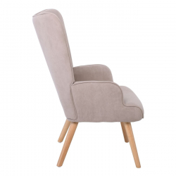 ALMA Πολυθρόνα - Μπερζέρα Σαλονιού - Καθιστικού Φυσικό Ύφασμα Velure Ανοιχτό Καφέ,K/D  69x76x97cm