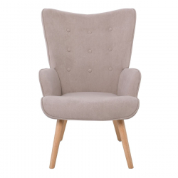 ALMA Πολυθρόνα - Μπερζέρα Σαλονιού - Καθιστικού Φυσικό Ύφασμα Velure Ανοιχτό Καφέ,K/D  69x76x97cm