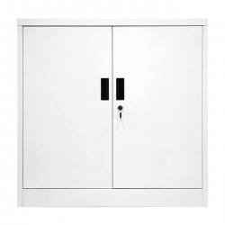 ΝΤΟΥΛΑΠΙ Δίφυλλο - 2 Ράφια Εσωτερικά - Μέταλλο Βαφή Άσπρο  90x40x90cm