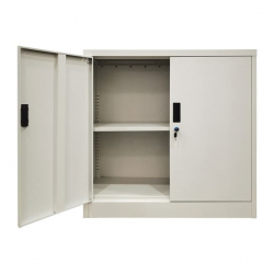 ΝΤΟΥΛΑΠΙ Δίφυλλο - 2 Ράφια Εσωτερικά - Μέταλλο Βαφή Άσπρο  90x40x90cm