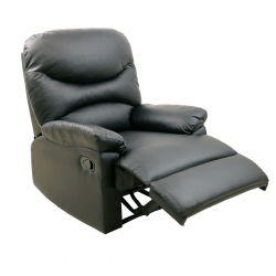 LUISA Πολυθρόνα Relax Σαλονιού - Καθιστικού Pu Μαύρο  88x90x99cm