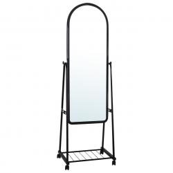 ROLLAND Small Καθρέπτης Δαπέδου, Μέταλλο Βαφή Μαύρο  37x37x160cm