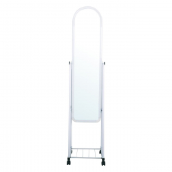 ROLLAND Small Καθρέπτης Δαπέδου, Μέταλλο Βαφή Άσπρο  37x37x160cm