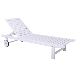 LUGANO Ξαπλώστρα Ξύλο Acacia, Απόχρωση Άσπρο  65x196x32cm