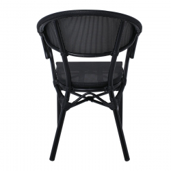 COSTA Πολυθρόνα Dining Αλουμινίου, Απόχρωση Μαύρο Textilene Μαύρο  58x57x83cm