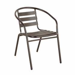 FUNKY Πολυθρόνα Μέταλλο - Αλουμίνιο Βαφή Καφέ  54x60x73cm