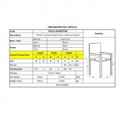 FUNKY Πολυθρόνα Μέταλλο - Αλουμίνιο Βαφή Καφέ  54x60x73cm
