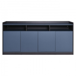 ADVANCE Ντουλάπι Γραφείου, 3 Ράφια, 2 Ντουλάπια Δίφυλλα με 4 Ράφια, Σκ.Καρυδί-Sky Grey  169x40x80cm