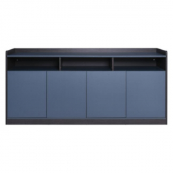 ADVANCE Ντουλάπι Γραφείου, 3 Ράφια, 2 Ντουλάπια Δίφυλλα με 4 Ράφια, Σκ.Καρυδί-Sky Grey  169x40x80cm