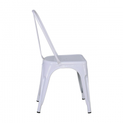 RELIX Καρέκλα Στοιβαζόμενη, Μέταλλο Βαφή Άσπρο  44x49x84cm