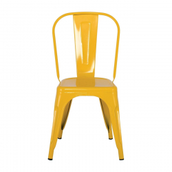 RELIX Καρέκλα Στοιβαζόμενη, Μέταλλο Βαφή Κίτρινο  44x49x84cm