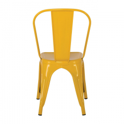 RELIX Καρέκλα Στοιβαζόμενη, Μέταλλο Βαφή Κίτρινο  44x49x84cm