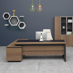 PROLINE Γραφείο Δεξιά Γωνία Απόχρωση Καρυδί Δρυς - Μαύρο  180x75/160x40 H.75/63cm