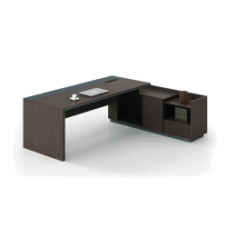 ADVANCE Γραφείο Δεξιά Γωνία Σκούρο Καρυδί - Sky Grey  220x90/160x40 (H.75)cm