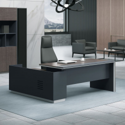 ADVANCE Γραφείο Δεξιά Γωνία Σκούρο Καρυδί - Sky Grey  220x90/160x40 (H.75)cm