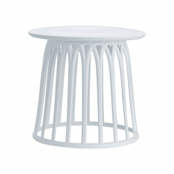 SABA Τραπεζάκι Βοηθητικό PP-UV Άσπρο  Φ50x45cm