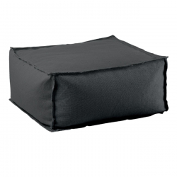 DEPO Πουφ Σκαμπό, 100% Αδιάβροχο, Ύφασμα Γκρι, Αποσπώμενο Κάλυμμα  60x60x28cm