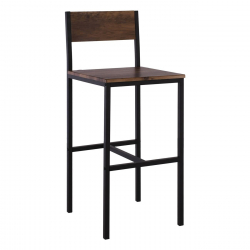 STAB Σκαμπό BAR με Πλάτη, Μέταλλο Βαφή Ανθρακί, Κάθισμα Η.67cm Απόχρωση Antique Brown  39x42x67/95cm