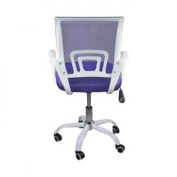 BF2101-SW Πολυθρόνα Γραφείου με Ανάκλιση Μέταλλο Βάση Βαφή Άσπρο - Mesh Μωβ  57x53x90/100cm