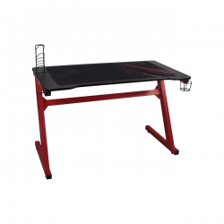 GAMING Γραφείο 120x60cm τ.Carbon Μέταλλο Βαφή Κόκκινο  120x60x75cm