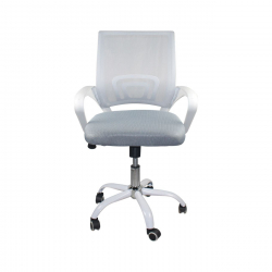 BF2101-SW Πολυθρόνα Γραφείου με Ανάκλιση Άσπρο - Mesh Γκρι  57x53x90/100cm