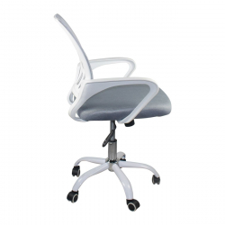 BF2101-SW Πολυθρόνα Γραφείου με Ανάκλιση Άσπρο - Mesh Γκρι  57x53x90/100cm