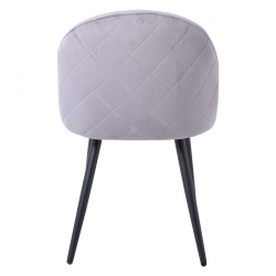 BELLA Καρέκλα Τραπεζαρίας, Μέταλλο Βαφή Μαύρο, Ύφασμα Velure Απόχρωση Γκρι  50x56x80cm