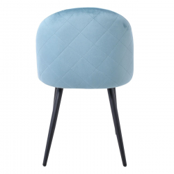 BELLA Καρέκλα Τραπεζαρίας, Μέταλλο Βαφή Μαύρο, Ύφασμα Velure Απόχρωση Petrol  50x56x80cm