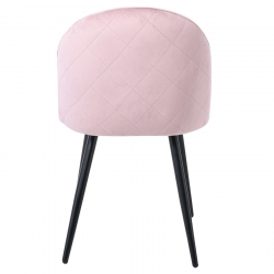 BELLA Καρέκλα Τραπεζαρίας, Μέταλλο Βαφή Μαύρο, Ύφασμα Velure Απόχρωση Dirty Pink  50x56x80cm