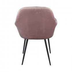 VALERY Πολυθρόνα Μέταλλο Βαφή Μαύρο, Ύφασμα Velure, Απόχρωση Dirty Pink  55x61x87cm