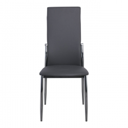 FRESH Καρέκλα Τραπεζαρίας Κουζίνας Μέταλλο Χρώμιο, Pu Γκρι  45x52x100cm