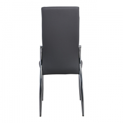 FRESH Καρέκλα Τραπεζαρίας Κουζίνας Μέταλλο Χρώμιο, Pu Γκρι  45x52x100cm