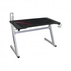 GAMING Γραφείο 120x60cm τ.Carbon Μέταλλο Βαφή Άσπρο  120x60x75cm